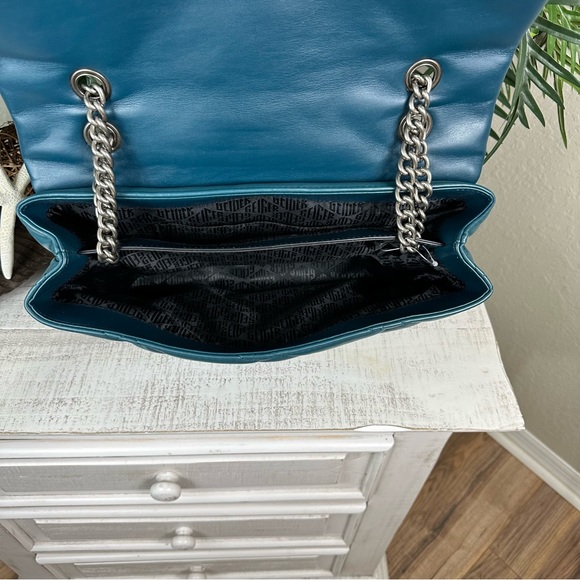 KURT GEIGER - NWOT Teal London Kensington Soft Quilted Leather Crossbody Bag - Picture 11 of 16